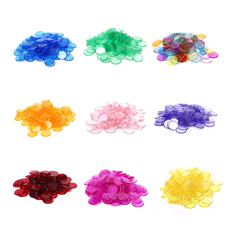 100개 19mm 포커 칩 카운트 빙고 칩 빙고 게임 카드 게임용 플라스틱