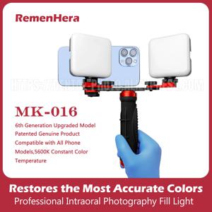 헤라 |   모델 MK-16 치과 사진 조명 휴대 전화 LED 채우기 조명, 반사 방지, 치과 의사를 위한 매크로 다기능 램프