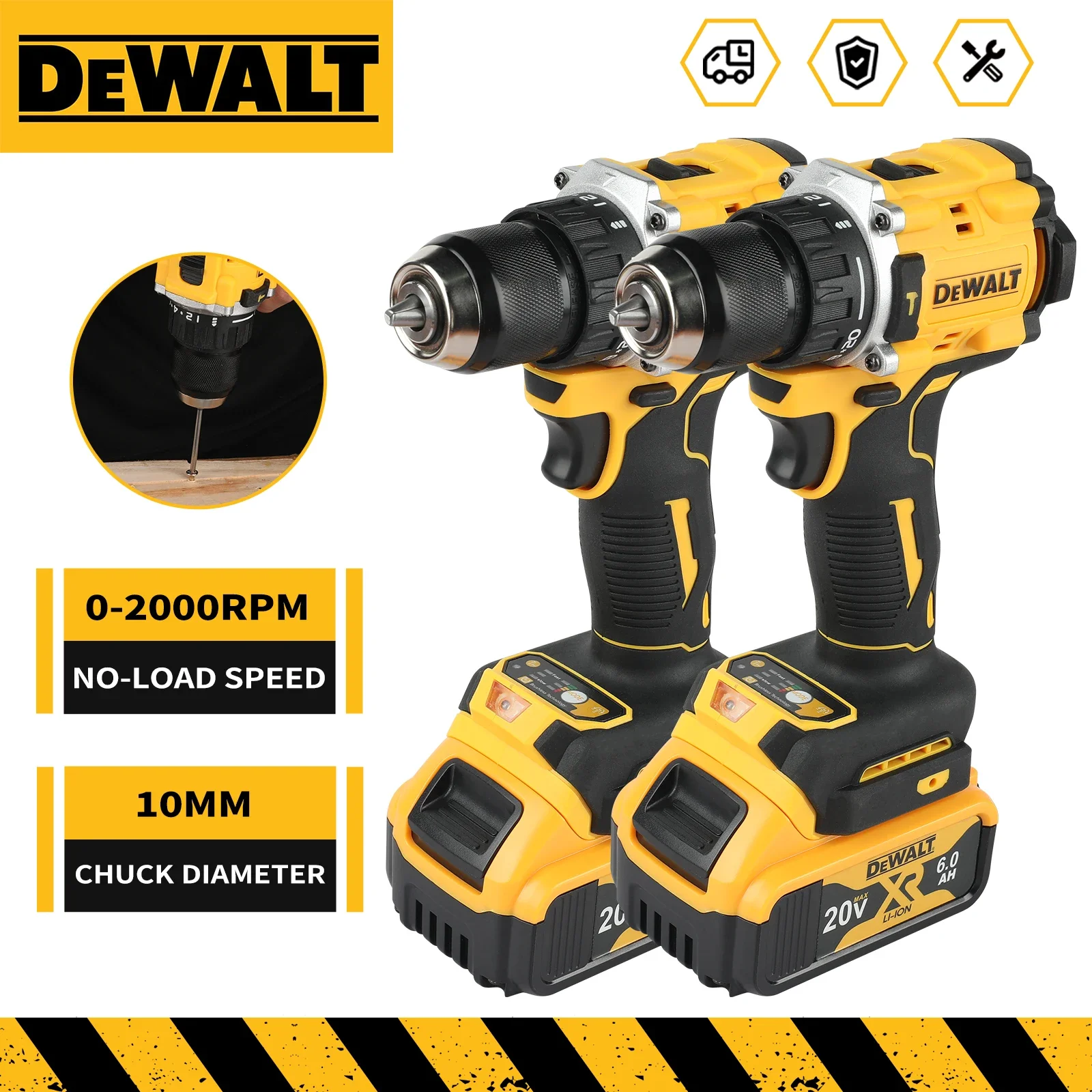 DEWALT 805 20V 리튬 배터리 도구 브러시리스 소형 다기능 전기 드라이버, 충전식, 핸드 드릴, 해머 드릴
