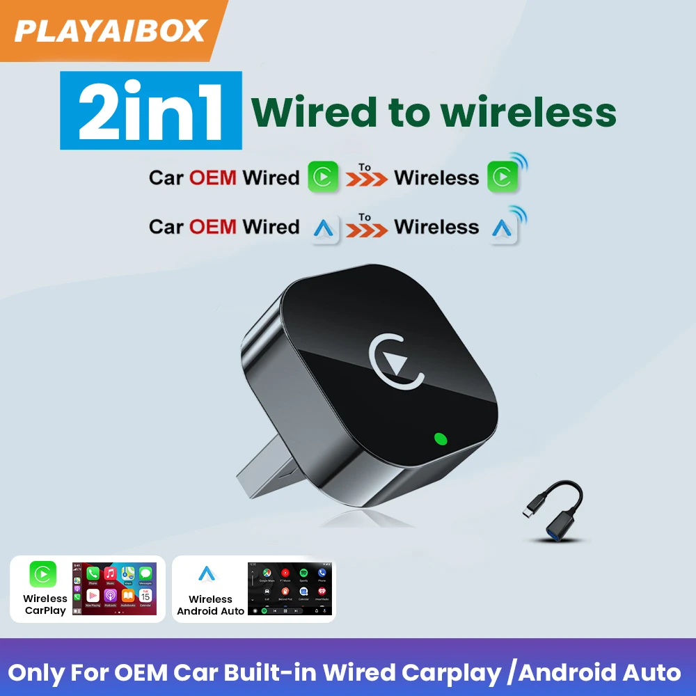 2026 무선 카플레이 안드로이드 오토 어댑터 유선에서 무선 AI 박스 USB 연결 VW 토요타 닛산 혼다 포드 벤츠 체리용