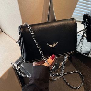 패셔너블한 엔벨로프 체인 백 - 여성용 ZV 영감의 라인스톤 윙, 캐주얼 빈티지 숄더 크로스바디 백