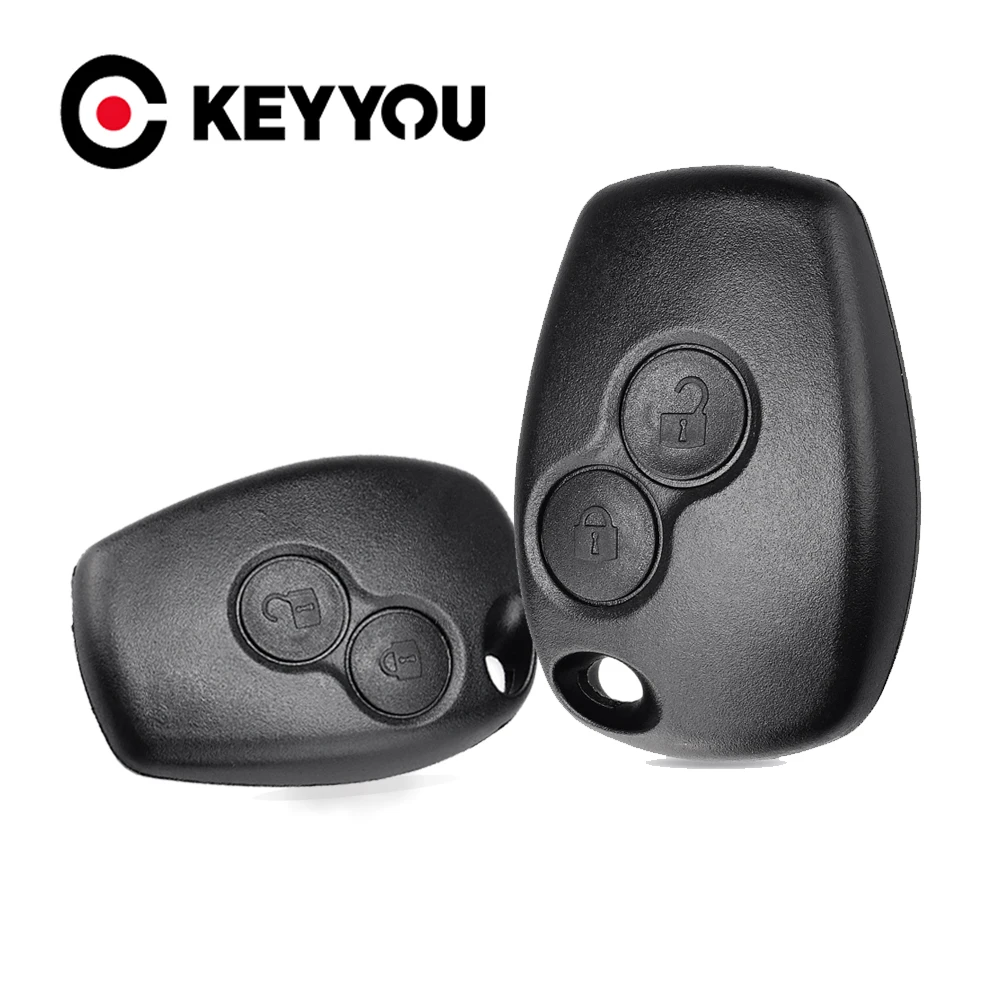 KEYYOU 블레이드 2 버튼 없음 Renault Dacia Modus Clio 3 Twingo Kangoo 2 용 자동차 키 쉘 원격 Fob 커버 케이스