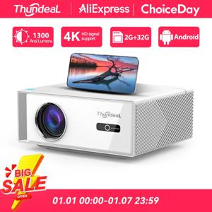 ThundeaL TD95W 휴대용 프로젝터 풀 HD 1080P 홈 시네마 극장 2G 32G 안드로이드 WiFi 빔 미니 3D 2K 4K 비디오 영화 프로젝터