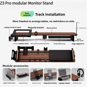 Z3 프로 모듈형 모니터 받침대 견고한 목재 데스크탑 스탠드 컴퓨터 스크린 스탠드 인체공학적 사무실 책상 정리 시스템