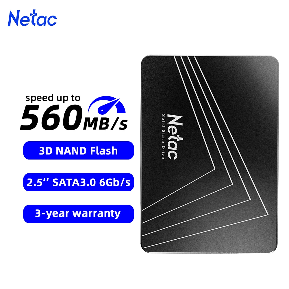 Netac SATA3 SSD 2.5'' 2tb 1tb HD 하드 디스크 SATA HDD 512gb 256gb 128gb 480gb 960gb 노트북 PC용 내장 솔리드 스테이트 하드 드라이브