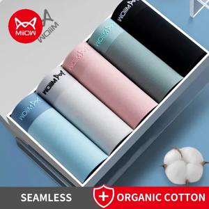 MiiOW 4Pcs 섹시 코튼 남성 속옷 복서 Graphene 항균 Innerwear 남자 속옷 통기성 남성 팬티 팬티