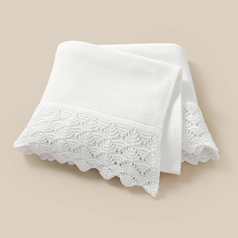 유아용 순면 아기 담요 니트 신생아 남아 여아 침구 퀼트 패션 속이 비치는 단색 90*70CM 아기 속싸개 랩 슈퍼 소프트