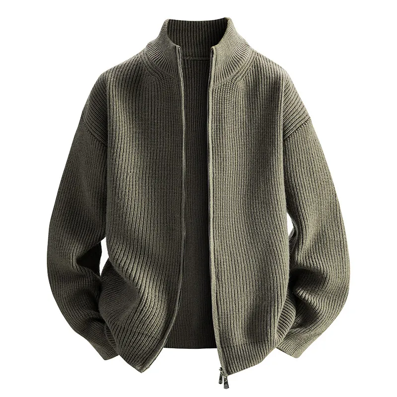 가을 니트 스웨터 가디건 남성 스탠드 칼라 베이스 셔츠 캐주얼 다용도 따뜻한 긴팔 패셔너블 남성 의류