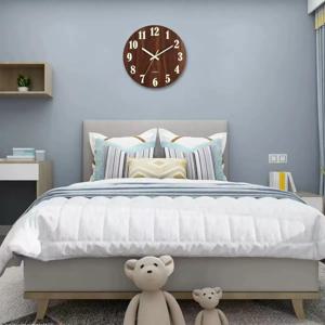 12인치 야광 벽시계 나무 무소음 야간 조명 북유럽 스타일 벽시계 무소음 시계 야간 조명 포함