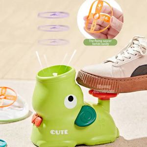 발로 밟는 플라잉 디스크 에어 로켓 발사기 접시 점프 스포츠 게임 코끼리 오리 스타일 야외 프로펠러 정원 어린이 장난감