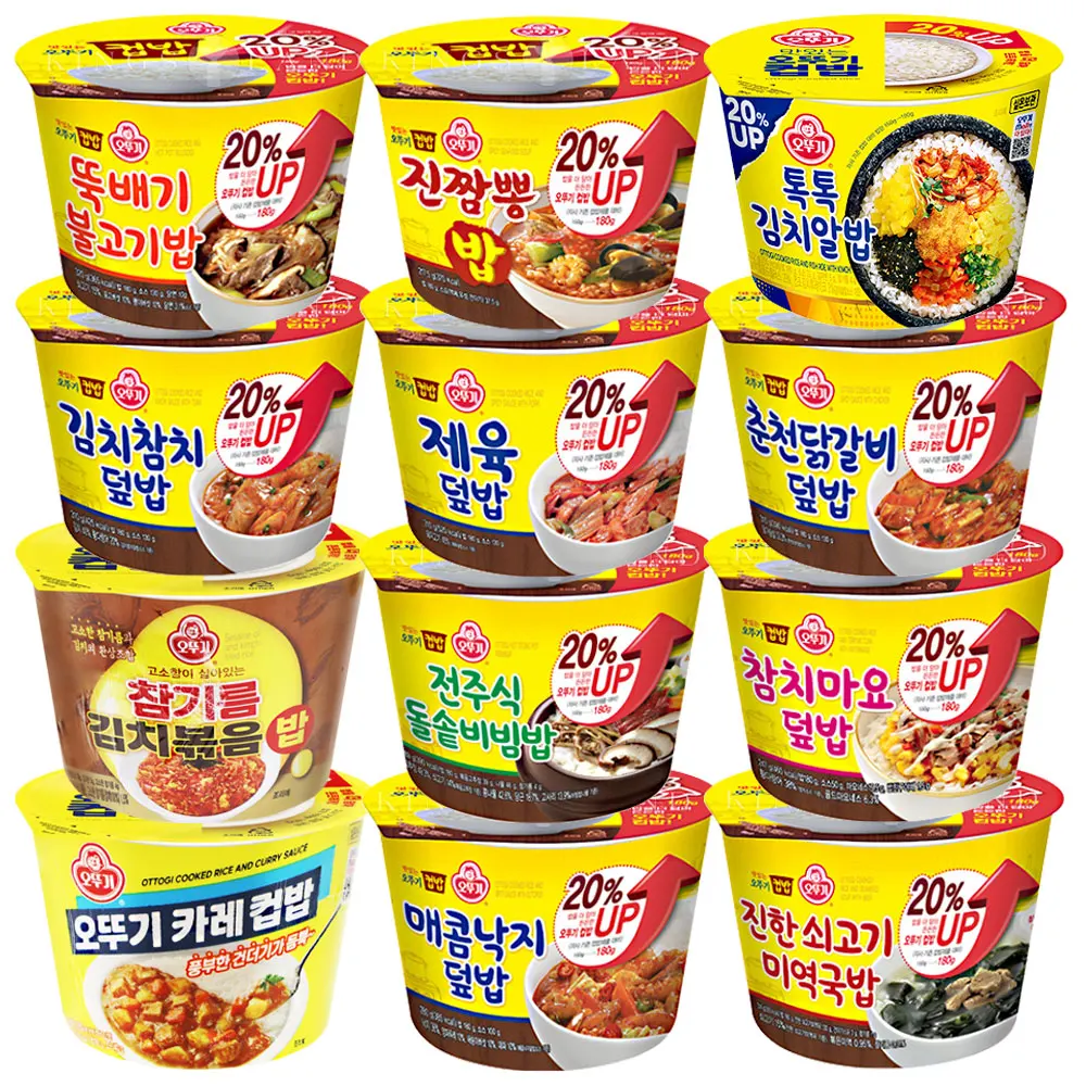 오뚜기 컵밥 12종(카레+참기름김치+김치참치+뚝배기불고기+매콤낙지+전주돌솥+제육+진짬뽕+쇠고기 미역+참치마요+춘천닭갈비+톡톡알밥)