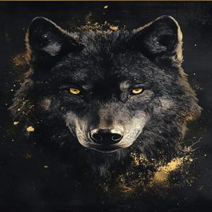 블랙 골드 늑대 호랑이 독수리 사자 캔버스 회화 금속 포스터 벽 예술 북유럽 미적 그림 거실 장식