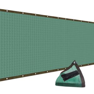 개인 정보 보호 스크린 펜스 2m x 15m 고강도 펜싱 메쉬 그늘망 벽 정원 마당 뒷마당용 (녹색, 6피트 x 50피트)