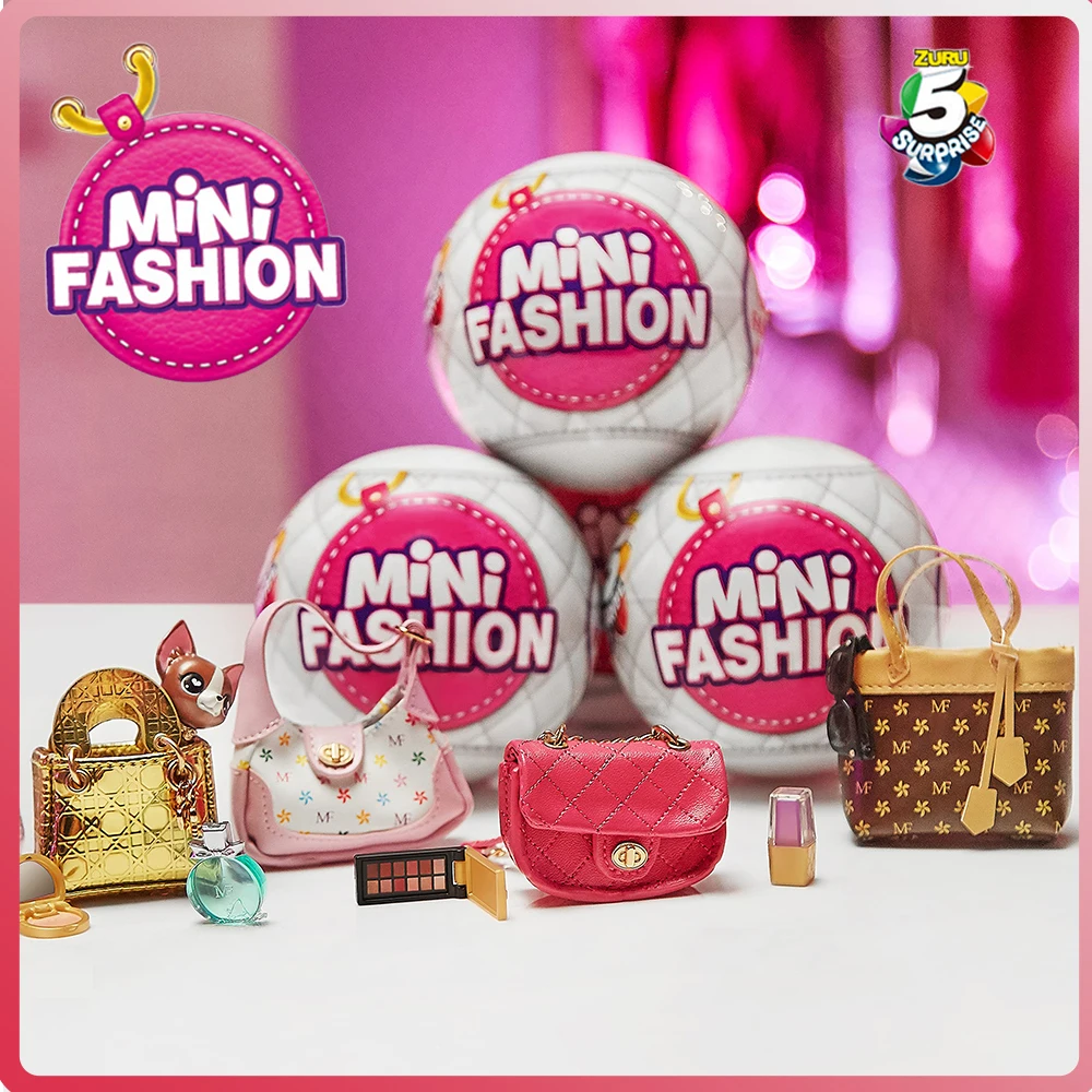 Zuru 5 서프라이즈 미니 브랜드 장난감 오리지널 미니어처 장난감 미니 가방 미스터리 블라인드 박스 인형용 액세서리 패션 가방 신발 장난감