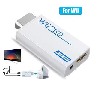 Wii 콘솔 컨버터용 풀 HD HDMI 호환 어댑터 (3.5mm 잭 오디오 비디오 케이블 포함, PC HDTV 모니터 디스플레이용 720P)