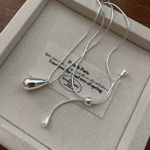 925 스털링 실버 럭셔리 패션 드롭 목걸이 가을/겨울 스웨터 체인 심플 다용도 펜던트 여성용 고급 주얼리