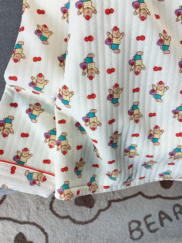 에어 코튼 레이어드 슬립웨어 긴 소매 긴 바지 홈 레저 만화 귀여운 스타일 보온 여성용 가을 겨울 홈 의류 세트