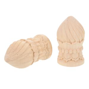 2개 미완성 목재 장식품 우아한 장인정신 계단 기둥 DIY 페인트 가능한 가구 장식 끝부분 목조 조각 상단