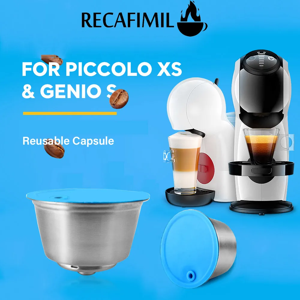 재사용 가능한 커피 캡슐 Dolce Gusto Nescafe Picolo xs Repuesto 리필 가능 스테인레스 스틸 커피 필터 용 캡슐 포드 재활용