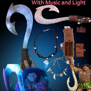 모아 나 2 물고기 후크 애니메이션 만화 코스프레 오션 어드벤처 마우이 무기 소품 장난감 생일 선물 키즈 보이 역할 놀이 액세서리