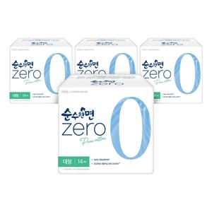 깨끗한나라 순수한면 제로 ZERO 생리대 대형 14개입 4팩