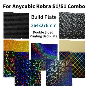 Anycubic Kobra S1 플레이트 Pei 시트 264x276mm 질감 Kobra S1 콤보 빌드 플레이트 양면 PEO PET Kobra S1C 빌드 플레이트