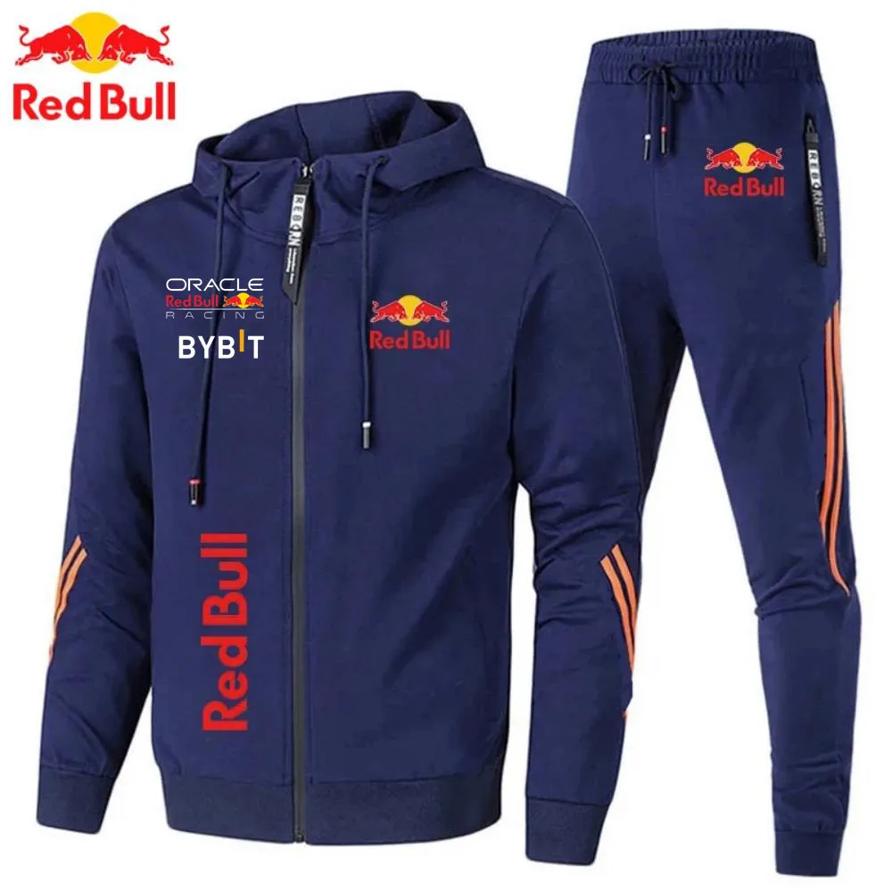 2025 Red Bull 로고 남성 까마귀 캐주얼 세트 New Red Bull 프린트 자켓 남성 패션 Simple 까마귀 Stormtrooper Coat New