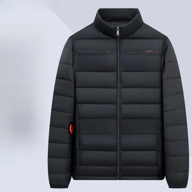 남성용 경량 다운 코튼 재킷 짧고 넉넉한 사이즈 캐주얼 따뜻한 흰색 푹신한 후드 코트 스탠드 칼라 코튼 패딩