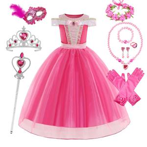 3 4 5 6 7 8 세 잠자는 숲 속의 아름다움 카니발 드레스 소녀 오로라 코스프레 할로윈 의류 공주 유아 크리스마스 공 가운