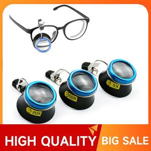 5X 10X 20X 안경 돋보기 클립 온 아이 루페 돋보기 렌즈 휴대용 접안 렌즈 프로세스 작업 시계 제조 업체 수리 도구