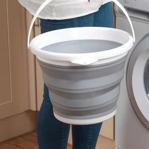 10L 접이식 버킷 휴대용 접이식 버킷 실리콘 세차 버킷 캐러밴 캠핑카 물통 변기 물 채우기 액세서리