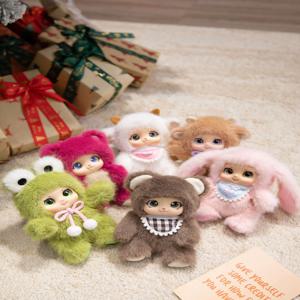 18cm 귀여운 동물 비닐 얼굴 인형 동물 장난감 펜던트 토끼 곰 양 동물 애호가를 위한 선물 어린이 가방 장식