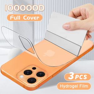 애플 아이폰 17 16 프로 맥스용 3개입 백 하이드로겔 필름 에어 풀 커버 스크린 보호 클리어 필름 HD 스티커 폰 액세서리