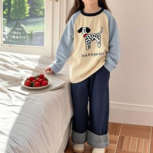 아기 소년 소녀 면화 티셔츠 컬러 블록킹 긴팔 티셔츠 캐주얼 패션 아동 의류 기본 셔츠