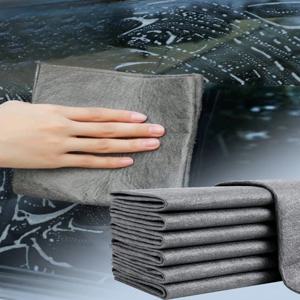 5개입 마법의 극세사 청소 천, 줄무늬 없는 유리 및 거울 닦이, 두꺼운 흡수성 타월 (창문/주방/자동차/가정용), 보풀 없음