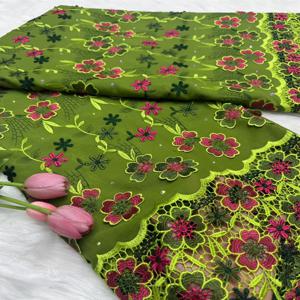 스위스산 3D 꽃 아플리케 스톤 장식이 있는 스위스 보일 레이스 2026 최고급 아프리카 레이스 원단 웨딩 레이스 드레스용