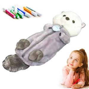 창의적인 봉제 인형 필통 부드럽고 귀여운 스트레스 해소 인스타일 카와이 문구 가방 어린이 학교 용품