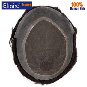 호주 세일 -- 남성용 부분 가발 남성용 가발 레이스 및 PU 통기성 부분 가발 남성용 6인치 가발 자연스러운 헤어라인 남성용 가발