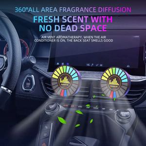 자동차 음악 리듬 램프, 향기 공기 배출구, 아로마 테라피 방향제 향수, 음성 앱 제어 리듬 디퓨저 클립, RGB 1x