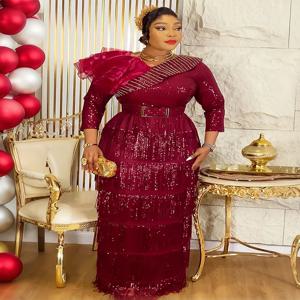 우아한 아프리카 여성 드레스 2026 신상 아프리카 의류 플러스 사이즈 터키 웨딩 파티 롱 드레스 다시키 안카라 의상 로브
