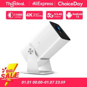 ThundeaL 미니 프로젝터, 풀 HD, 1080P, 4K, 안드로이드, 와이파이, 영화, 스마트 TV, 가정용 영화관, 휴대용 빔, TD80
