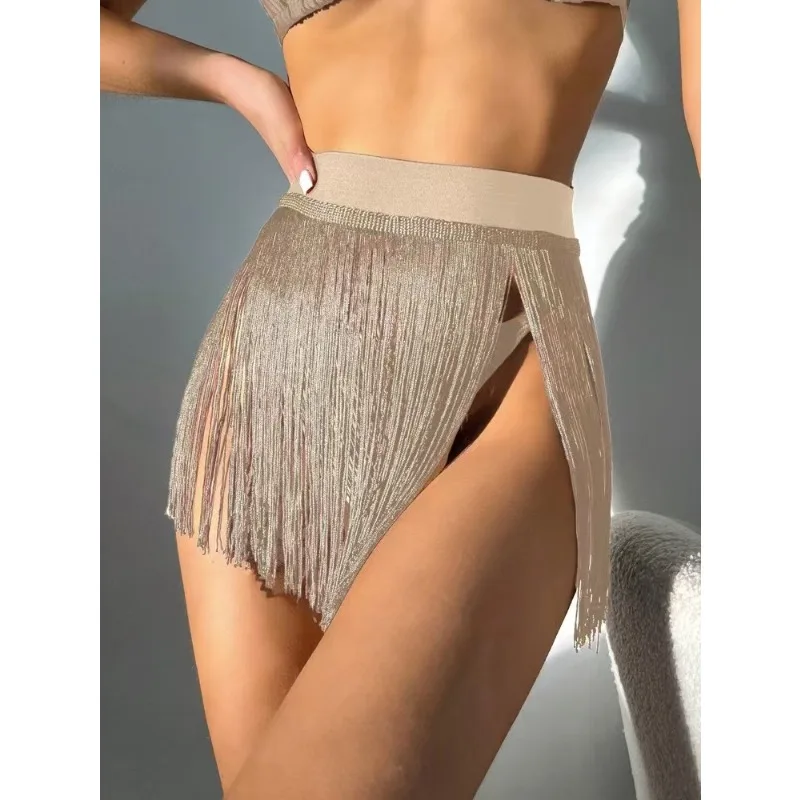 수영복 2025 새로운 드리워진 짧은 치마 해변 리조트 셔츠 수영 스커트, 드리워진 패션과 단순함 XL-ZK-449