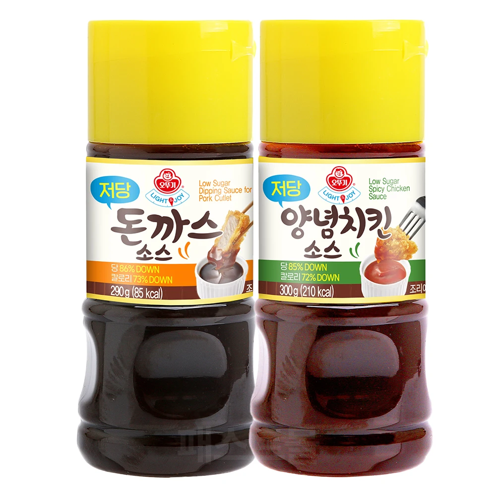오뚜기 저당 돈까스소스 290g + 저당 양념치킨소스 300g 세트