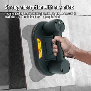 스마트 디스플레이 대형 전기 진공 흡착컵 300KG 하중 중량급 유리 타일 리프터 4000mAh 진공 흡착기 리프팅 도구