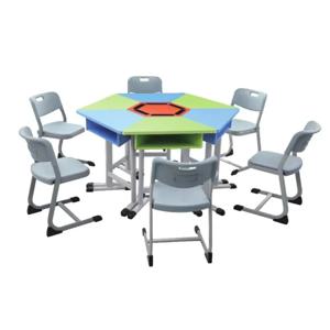 신형 디자인 대학교 학교 가구 조합 책상 교실 가구 학생 조절식 책상과 의자 세트