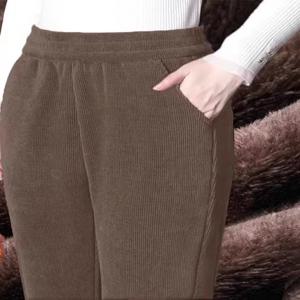 하이웨이스트 기모 여성 하랜 팬츠 가을 겨울 캐주얼 코튼 팬츠 코듀로이 다기능 패셔너블 여성 출퇴근 스타일