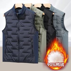 남성용 다운 베스트 겨울용 따뜻한 경량 보온 패딩 민소매 재킷 아웃도어 스포츠 캐주얼 보디워머