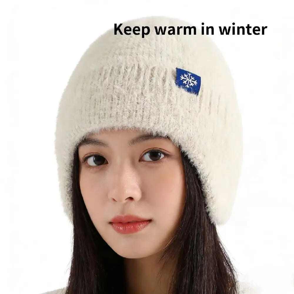 뜨거운 판매 여성 귀고리 겨울 모자 캔디 색상 패션 가짜 모피 니트 모자 Kpop 스타일 소프트 비니 모자 여성 streetwear 모자