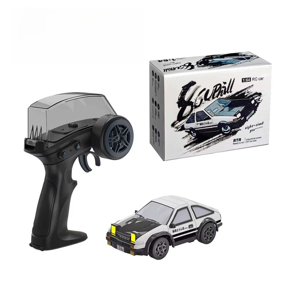 RC 드리프트 카 1/64 AE86 미니 데스크탑 원격 제어 2.4G 4WD 오프로드 표류 레이싱 차량 전기 장난감 소년 자동차