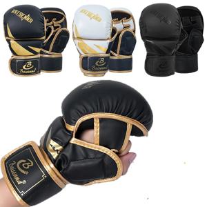 프로 MMA 복싱 글러브 하프 핑거 샌드백 가라테 무에타이 트레이닝 글러브 PU 성인 어린이 두꺼운 복싱 장비